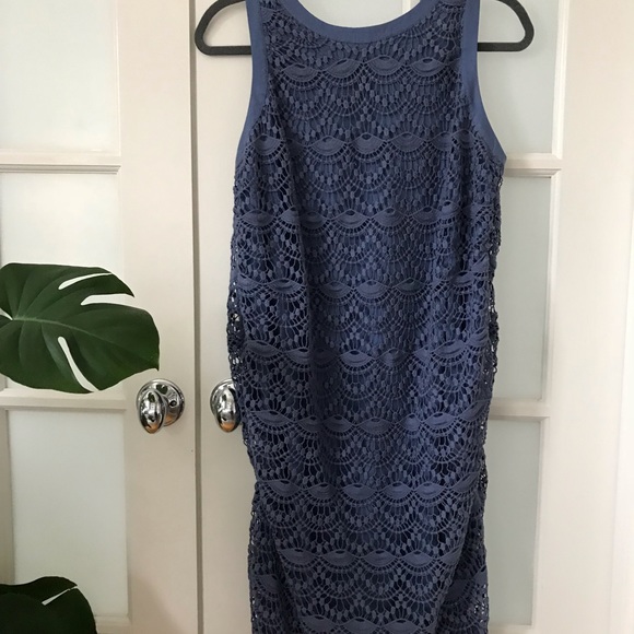 Like New: Loft fully lined crocheted shift dress - Picture 3 of 6